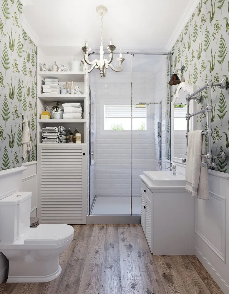 照片：现代风格浴室，斯堪的纳维亚，室内装饰，房屋，装饰，家具和灯光，技巧，小屋，庄园，小木屋，生态，住宅和小屋，室内百科全书 – 网站上的照片