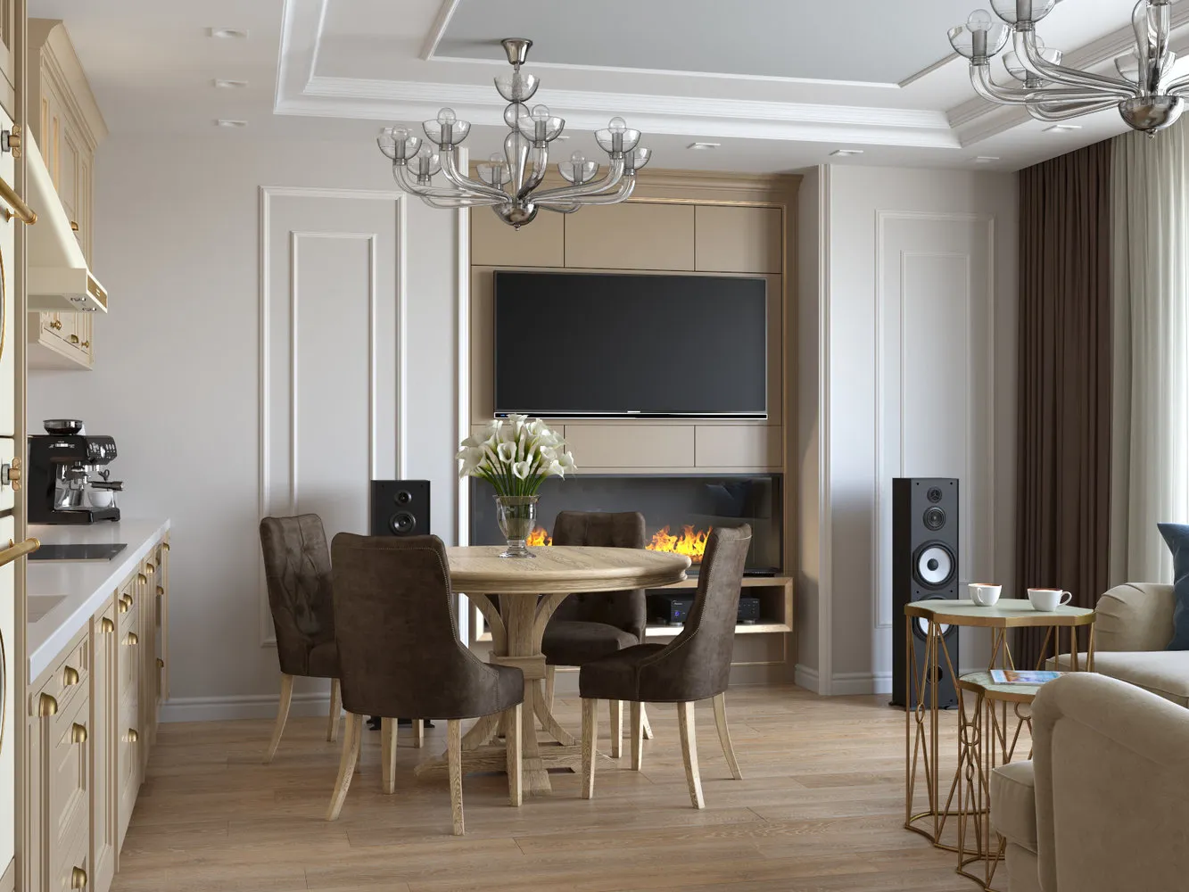 图片：经典现代风格厨房和餐厅设计技巧，奥尔加·瓦西列娃 – 我们网站上的照片