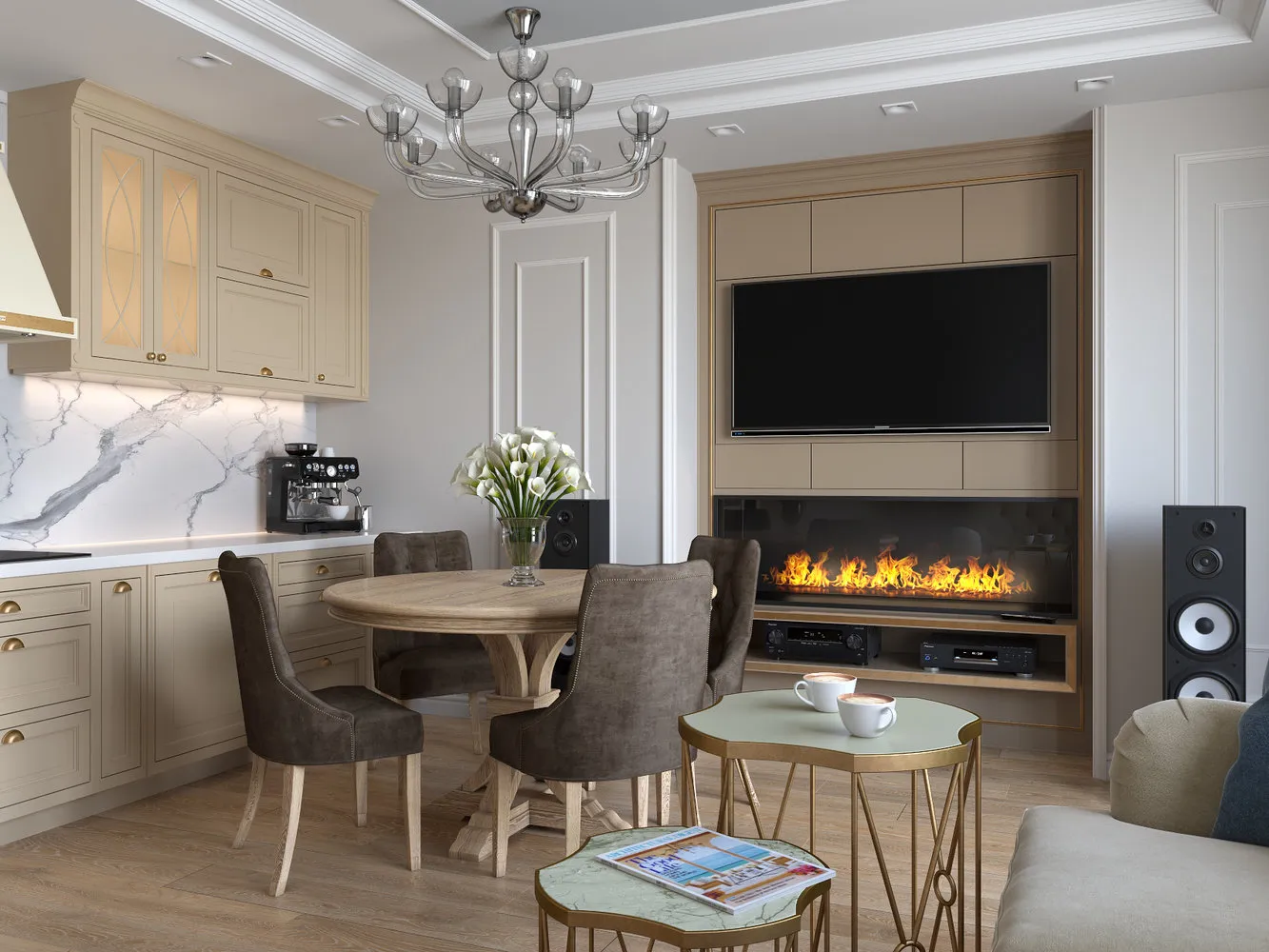 图片：经典现代风格厨房和餐厅设计技巧，奥尔加·瓦西列娃 – 我们网站上的照片