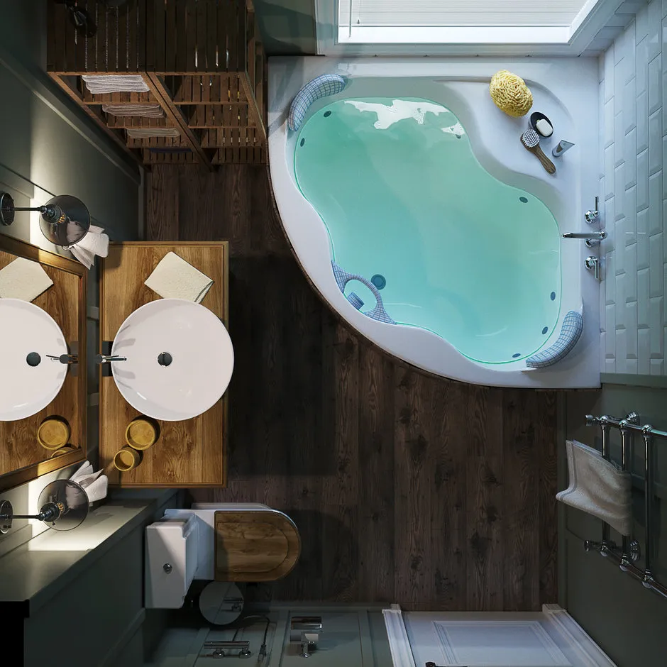 照片：生态风格浴室，斯堪的纳维亚，现代，室内装饰，房屋，装饰，家具和灯光，技巧，小屋，庄园，小木屋，住宅和小屋，室内百科全书 – 网站上的照片