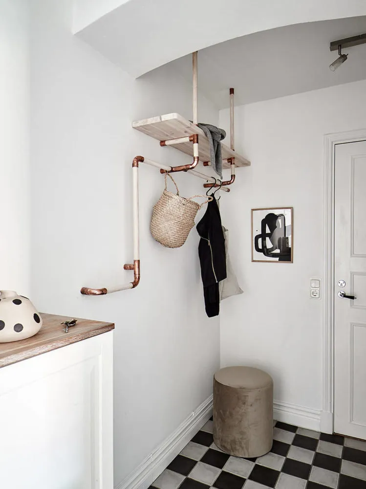 照片：浴室，北欧、阁楼、现代、混合装饰、公寓，瑞典，装饰、家具和灯光、白色、极简主义、哥德堡、1室、最多40平方米，艾玛·菲舍尔 – 我们网站上的照片