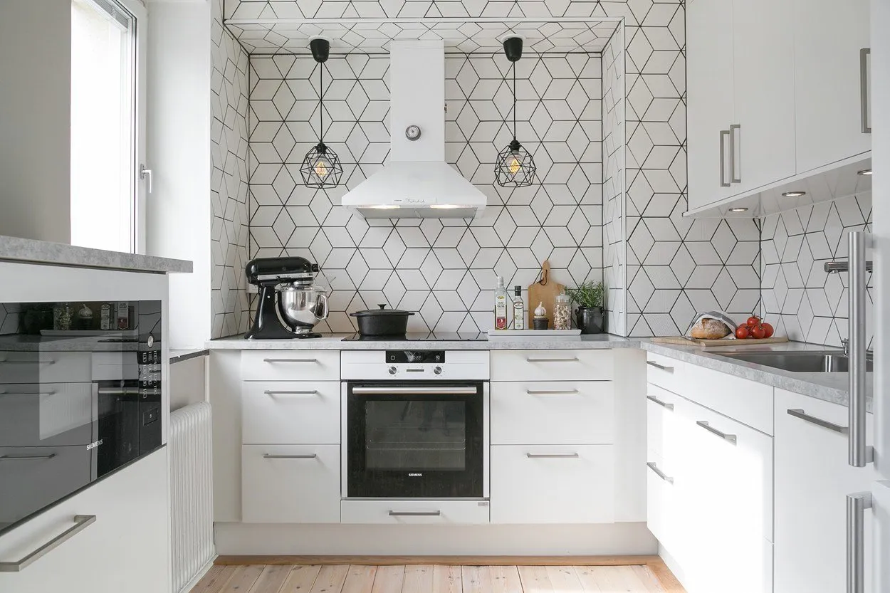 照片:现代风格厨房与餐厅,北欧风格,室内装饰,公寓 – 我们网站上的照片