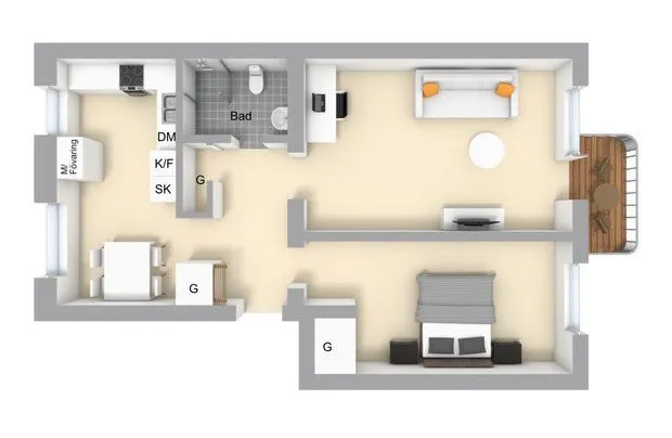 照片：北欧风格平面图，室内装饰，公寓 – 我们网站上的照片