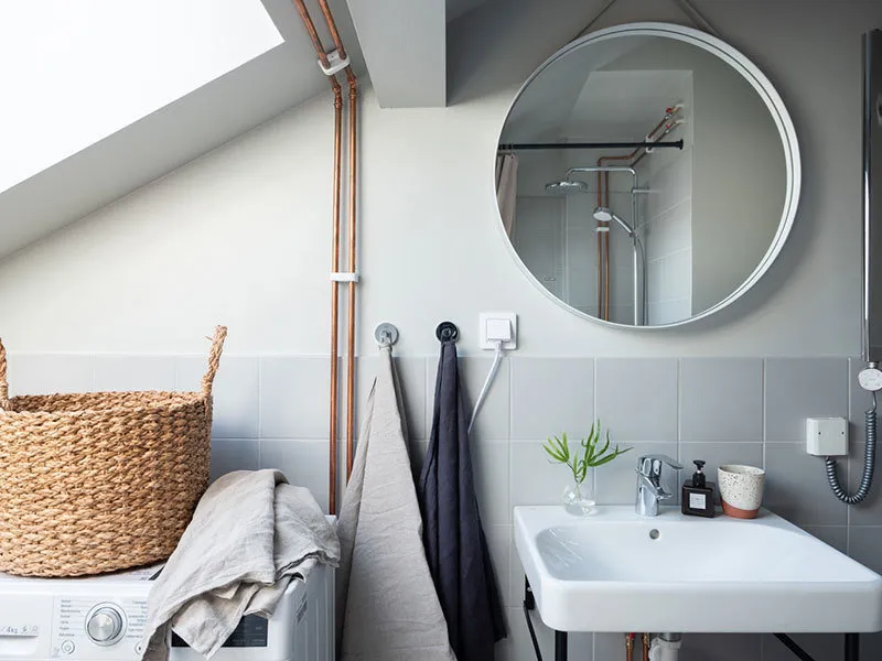 照片:北欧风格浴室,公寓,技巧,白色,极简主义,米色,蓝色 – 我们网站上的照片