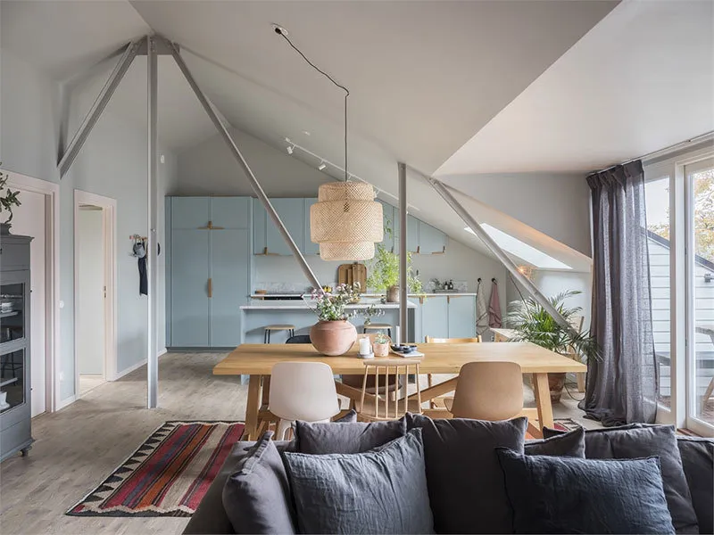 照片:北欧风格客厅,公寓,技巧,白色,极简主义,米色,蓝色 – 我们网站上的照片