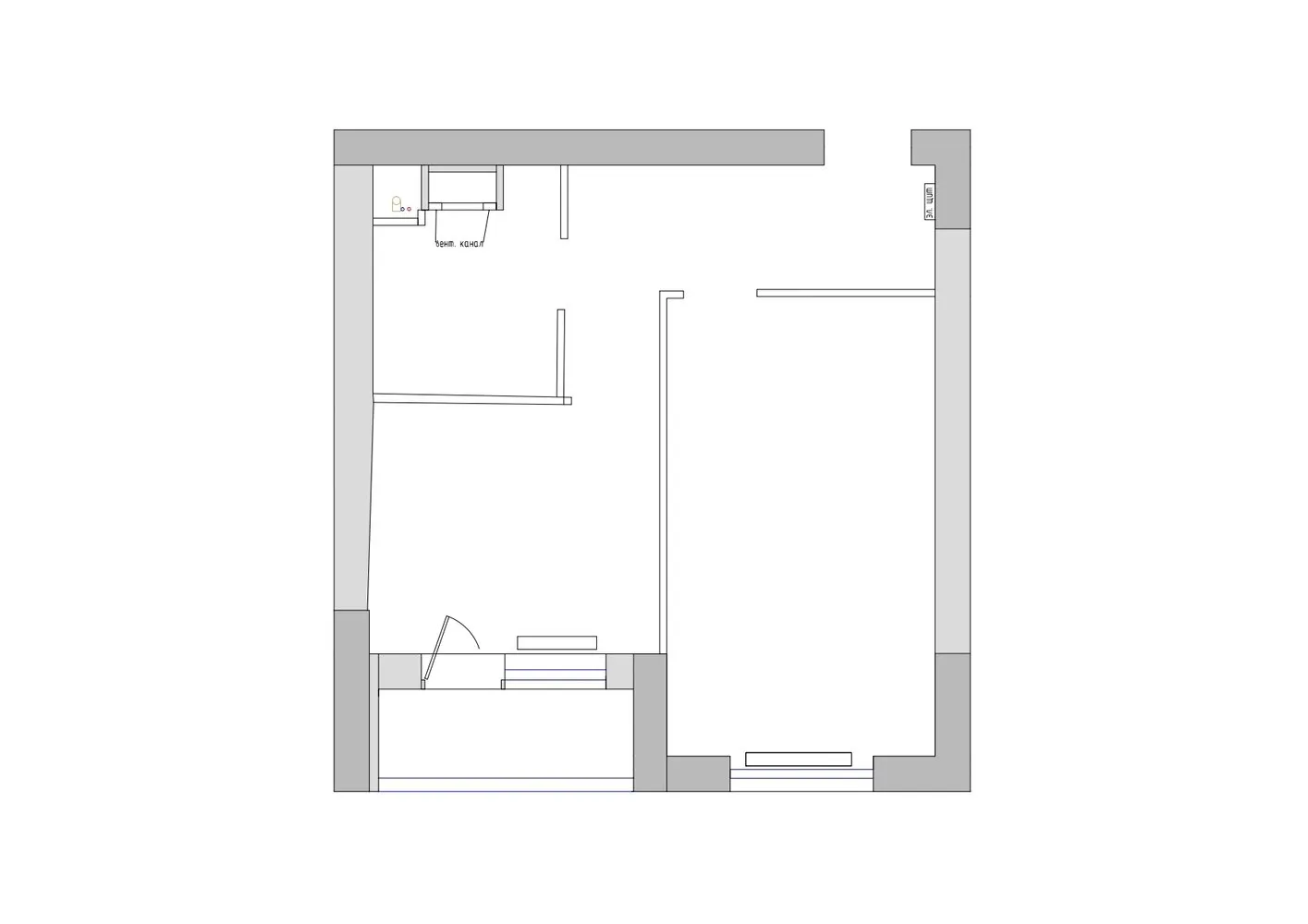 Foto: Planos en estilo Clásico, Apartamento, Proyecto de la Semana, San Petersburgo, Edificio de hormigón, 2 habitaciones, hasta 40 m², 40-60 m², Alena Matiso – foto en nuestro sitio web