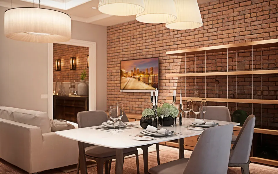 照片：厨房与餐厅现代风格，房屋指南， Marina Sarkisyan, Nikita Morozov, Filipp Kitzenko, Studio 3.14, 联排别墅, Daria Kharitonova, Julia Lapteva, Irina Legotkina, Elena Simkina, Pavel Ivonin, Daria Vasilyova, Alina Puzhak – 我们网站上的照片