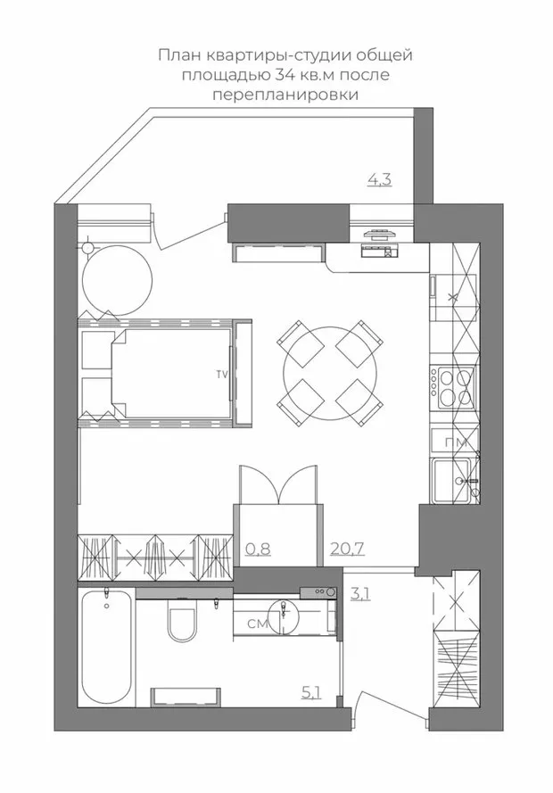 Фотографія: в стилі, Малогабаритна квартира – фото на нашому сайті