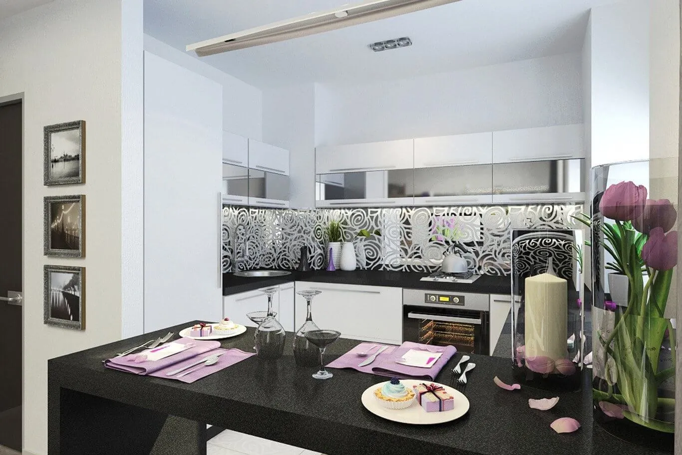 照片:现代厨房和餐厅,提示 – 我们网站上的照片