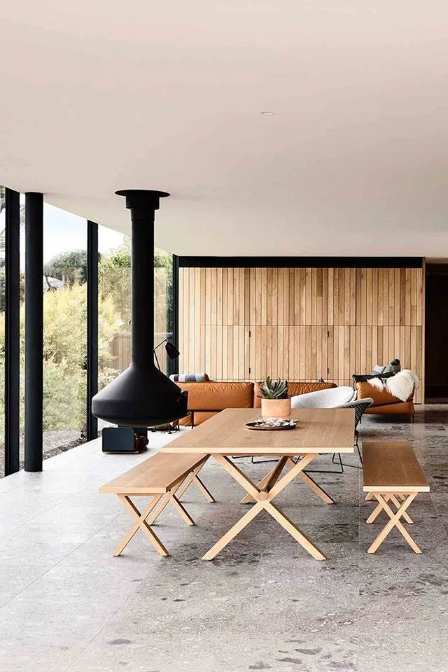 照片:极简风格客厅,房屋、米色、灰色、生态 – 网站上的照片