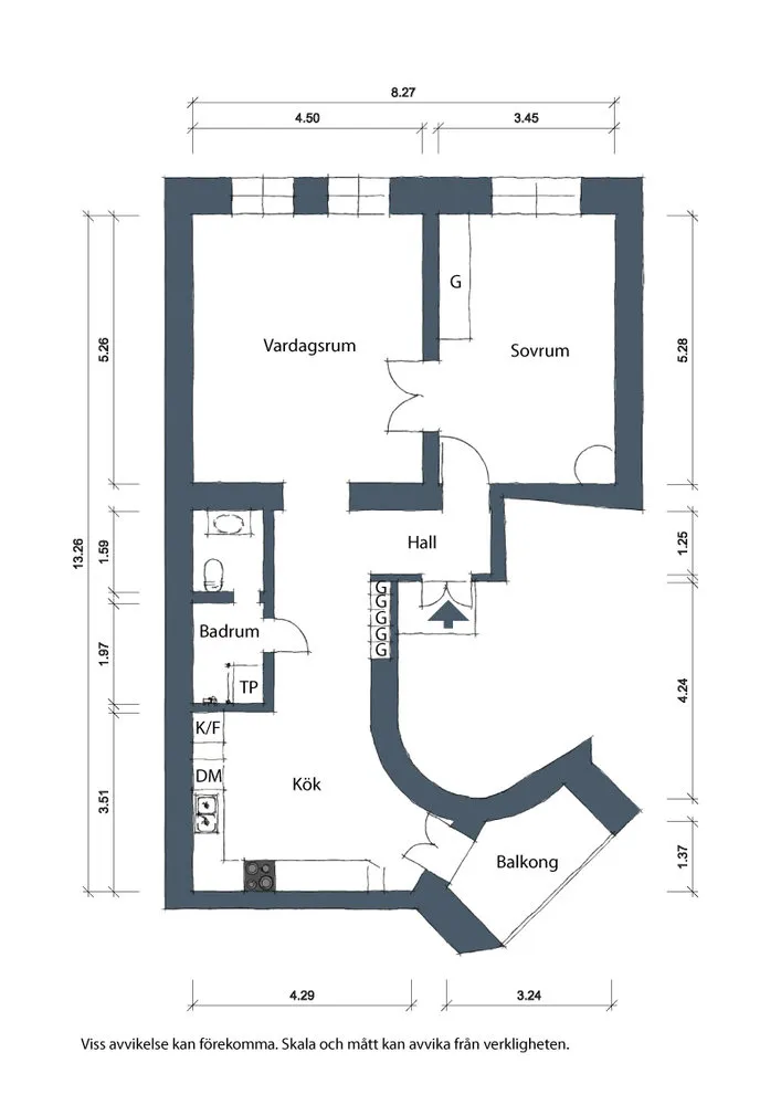 照片：平面图风格，厨房和餐厅，客厅，北欧，折中主义，室内装饰，公寓，瑞典，白色，米色，斯德哥尔摩，灰色，北欧室内设计，北欧风格装饰，室内北欧风格，2个房间，60-90平方米，艾玛·菲舍尔 – 我们网站上的照片