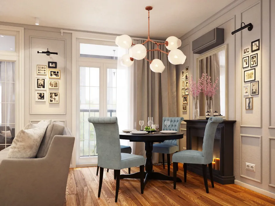 照片:现代风格古典, 厨房和餐厅, 浴室, 过道, 客厅, 卧室, Loft, 现代, 高科技, 室内装饰, 公寓, 房子, 装饰 - 网站上的照片