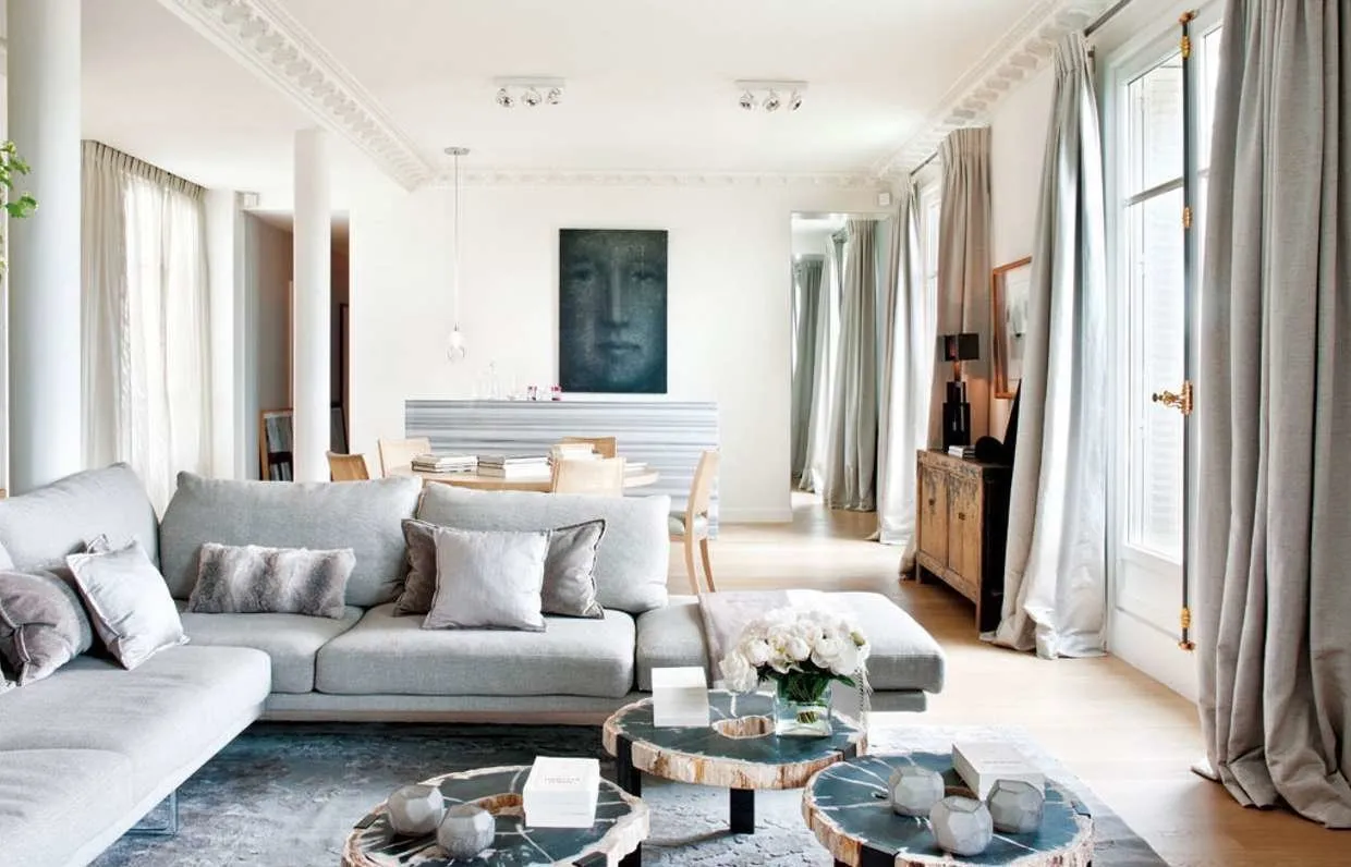 照片：折衷风格客厅，巴黎指南 – 网站上的照片