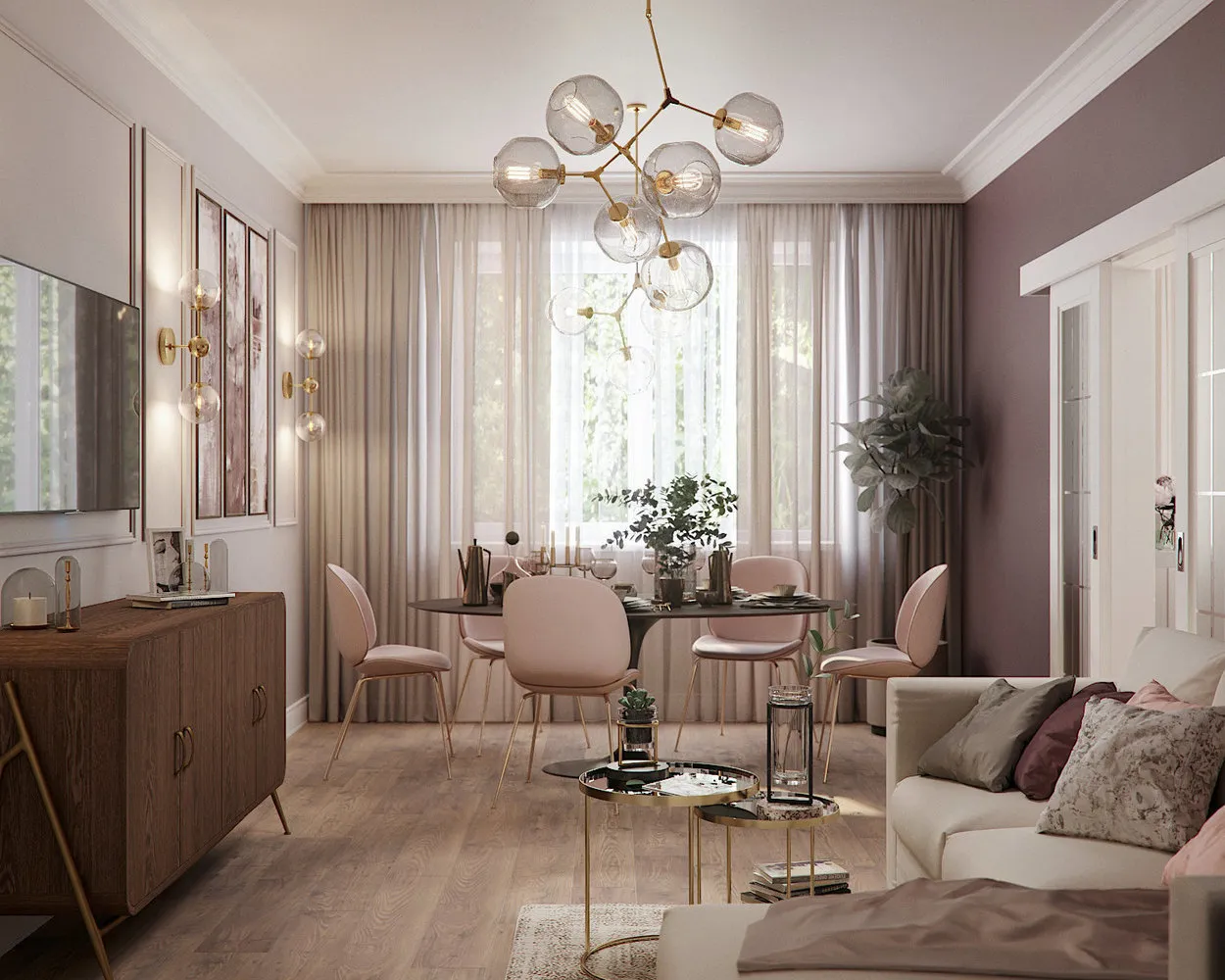 照片：现代风格客厅，Gid，Elena Ivanova，Cartelle Design，Julia Fambulova，Anastasia Kudryashova，ADI INTERIORS GROUP，Svetа Khabeeva – 我们网站上的照片