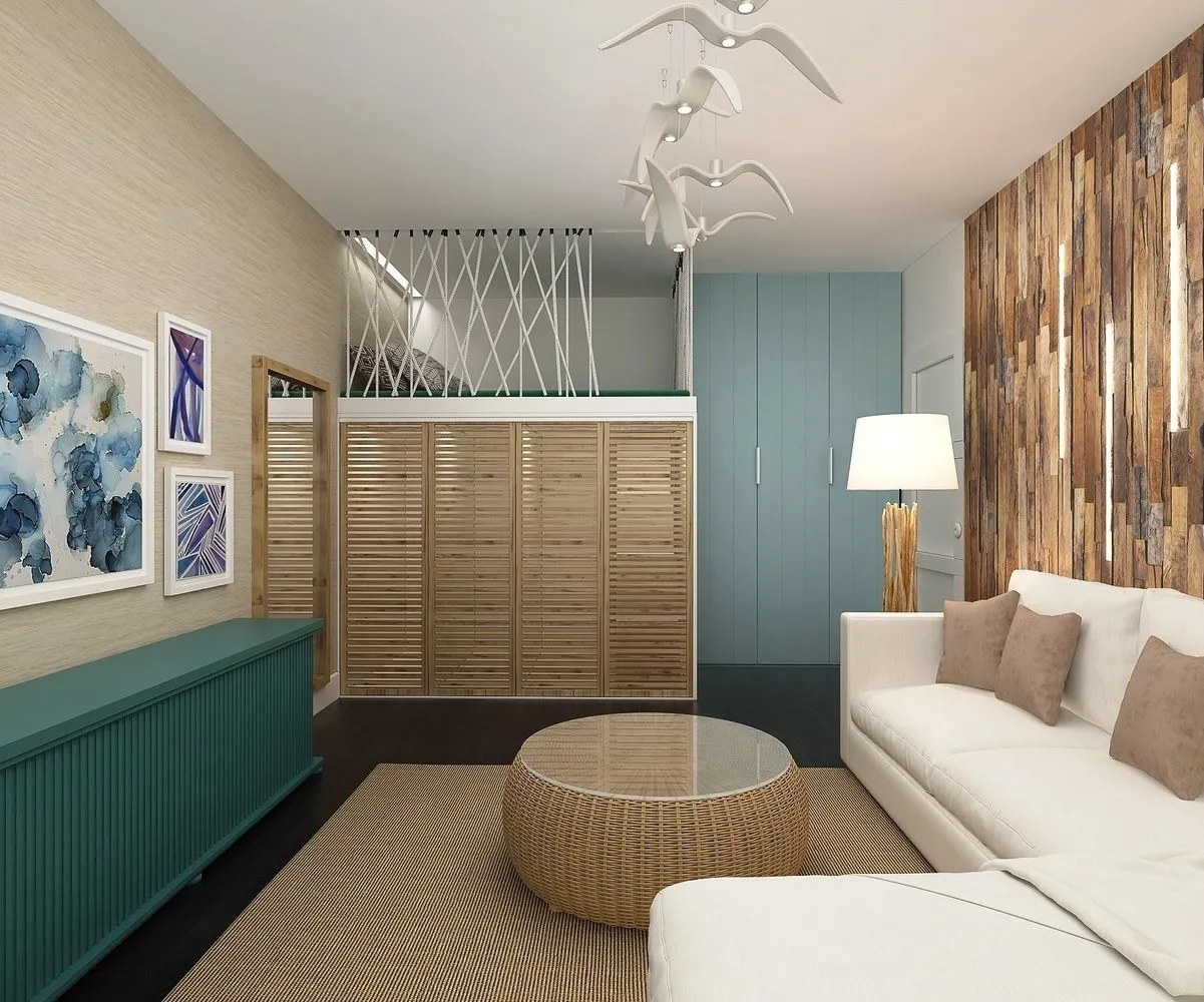 Photo: Living Room in Eco Style, Bedroom, Guide – photo on our website