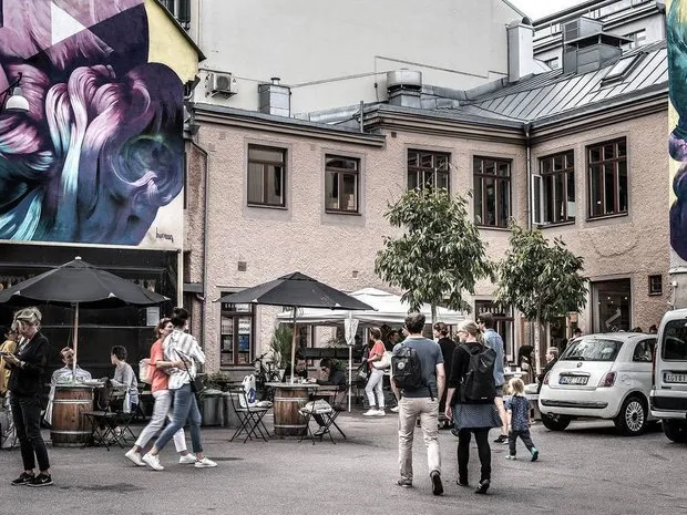 照片：现代、斯堪的纳维亚风格室内装饰，公寓，瑞典，极简主义，米色，灰色，哥德堡，室内几何设计，斯堪的纳维亚极简主义，2室，40-60平方米 – 网站上的照片