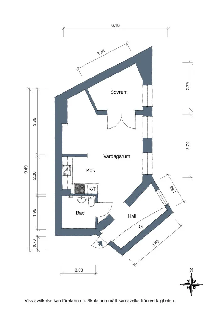 照片:平面图斯堪的纳维亚风格、装饰与DIY,公寓,瑞典,白色,哥德堡,2室,40-60平方米 – 我们网站上的照片