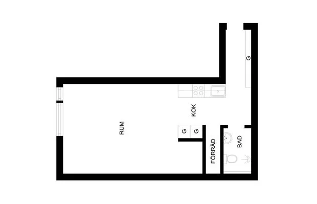 照片:北欧风格平面图,室内装饰,紧凑型公寓,公寓,瑞典,灰色,小公寓的灵感,如何装饰小公寓,小公寓设计,1间房,不超过40平方米,室内百科全书 – 我们网站上的照片