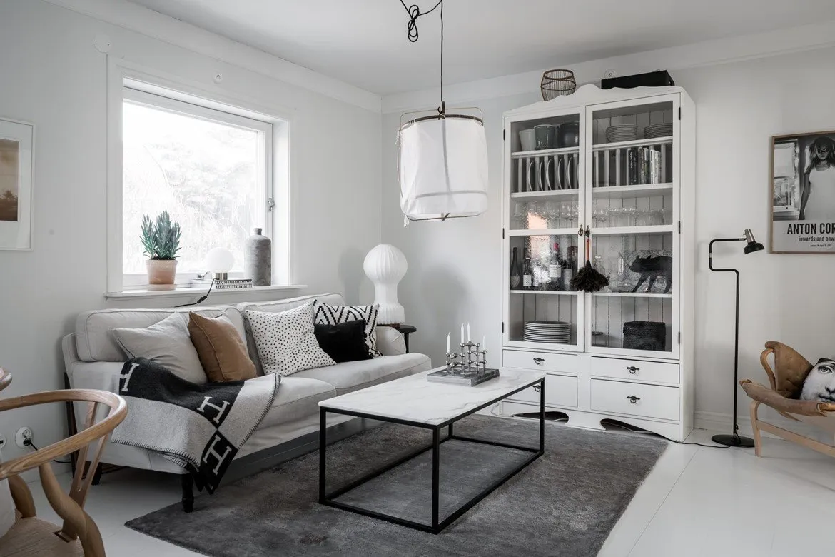 照片:北欧现代风格客厅,室内装饰,房屋,瑞典,灰色,哥德堡,中性色调装修,如何以现代风格布置房屋,4间及以上,90平方米以上 – 网站照片