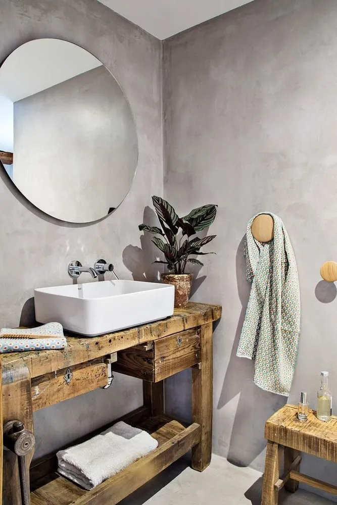 Photo: Bathroom in Eco Style, Loft, Eclecticism, Interior Decoration, Spain, Vintage, How to Decorate an Interior in Loft Style, Mid-Century Modern – Photo on Our Website