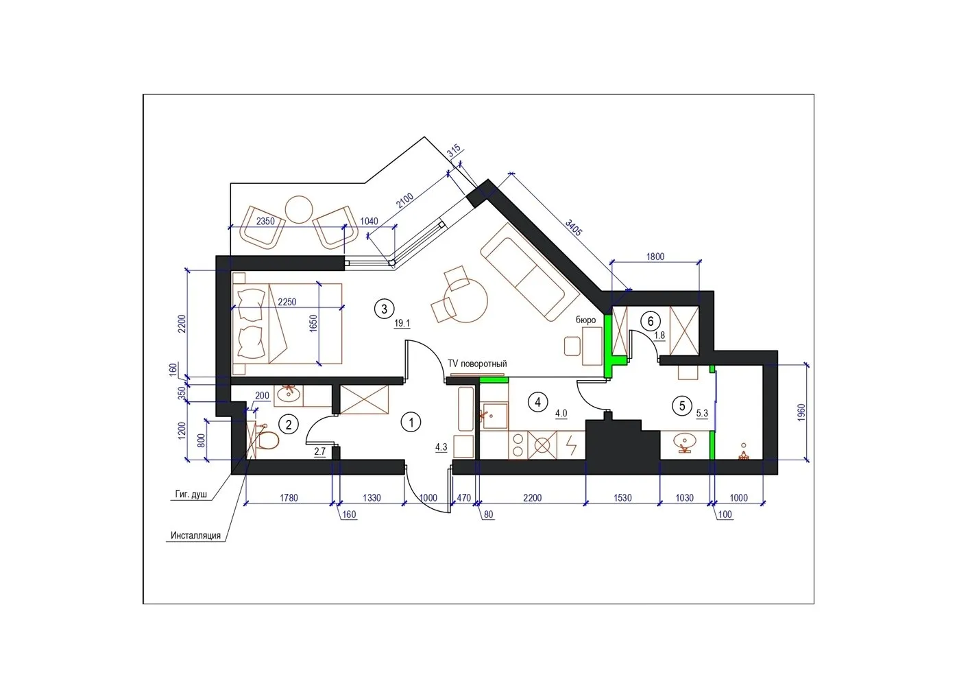 Foto: estilo minimalista, Apartamento pequeño - fotos en nuestro sitio web