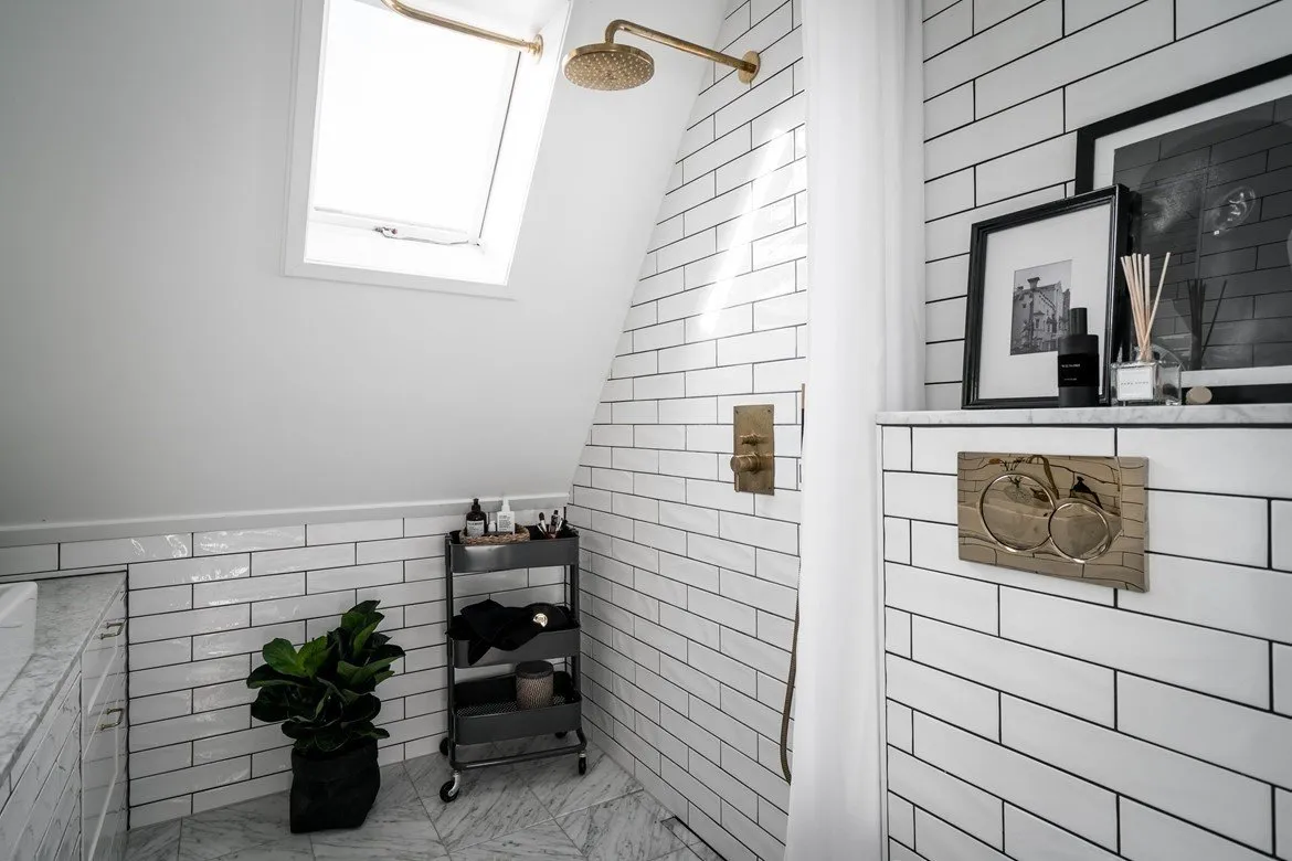 照片:北欧现代风格浴室,室内装饰,房屋,瑞典,灰色,哥德堡,中性色调装修,如何以现代风格布置房屋,4间及以上,90平方米以上 – 网站照片