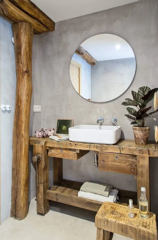 Photo: Bathroom in Eco Style, Loft, Eclecticism, Interior Decoration, Spain, Vintage, How to Decorate an Interior in Loft Style, Mid-Century Modern – Photo on Our Website