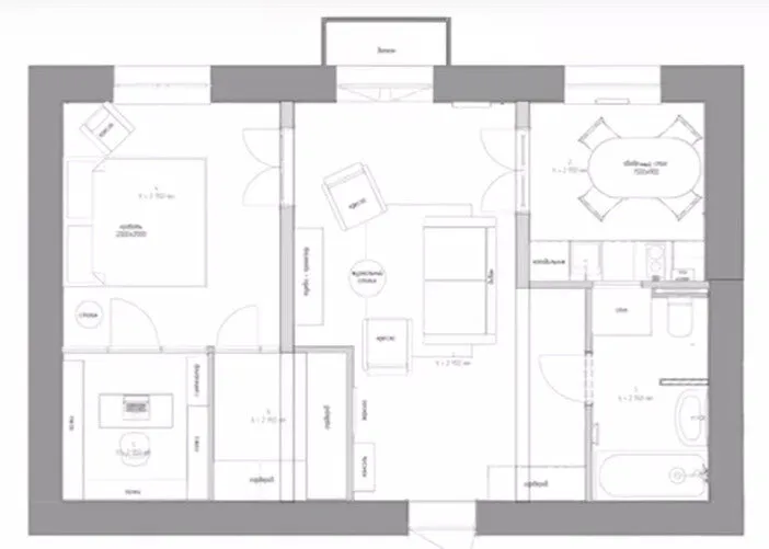 Foto: estilo moderno, apartamento, reforma, Moscú, estalinca, 3 habitaciones, 40-60 m², estilo vintage – foto en nuestro sitio web