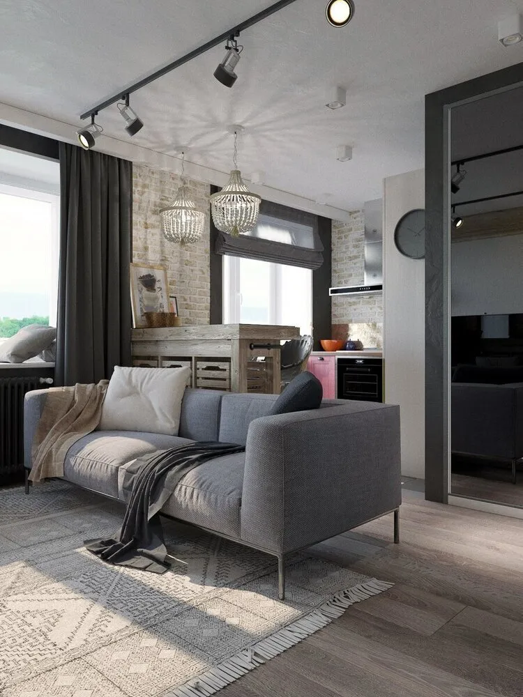 Photo: Loft, Apartment, Room Interior, Interior Style, Interior Design, Tips, How to Decorate an Interior in Loft Style, Redesigning a Khrushchyovka, Khrushchyovka, Redesigning a Standard Apartment, How to Visually Raise Ceilings, How to Visually Raise Ceilings Without Renovation, Loft in Khrushchyovka, How to Visually Lift Ceilings – Photo on Our Website