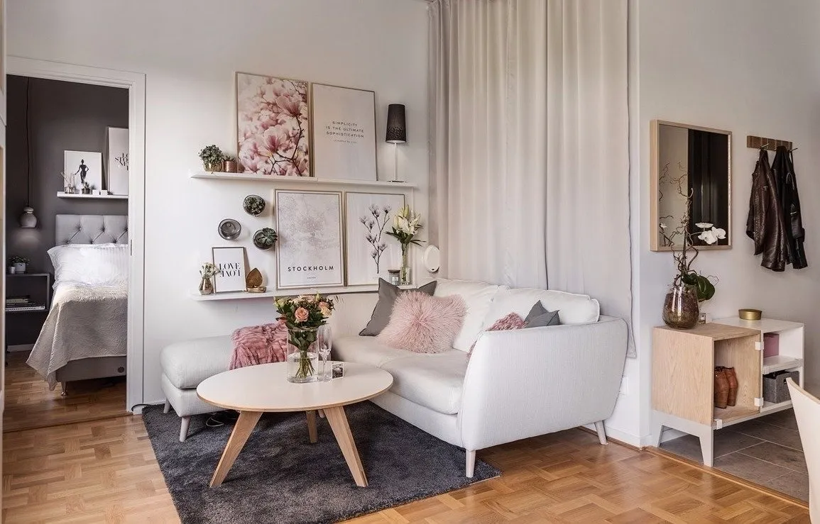 照片：斯堪的纳维亚客厅，斯德哥尔摩，指南，斯堪的纳维亚室内设计，如何营造温馨氛围 – 我们网站上的照片