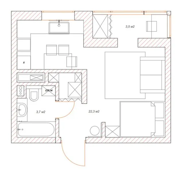 Foto: estilo minimalista, Apartamento pequeño - fotos en nuestro sitio web