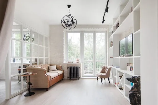 Foto: Sala de estar en estilo Loft, Ecléctico, Apartamento pequeño – fotos en nuestro sitio web