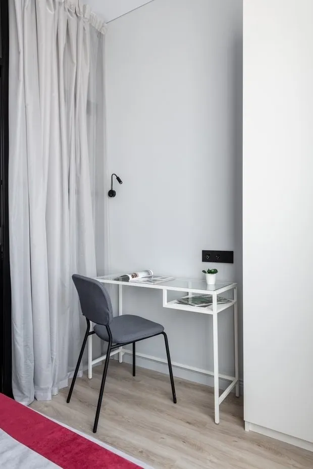 Foto: estilo minimalista, apartamento pequeño, estudio, hasta 40 metros cuadrados, viviendas compactas, ideas para estudio – fotos en nuestro sitio web