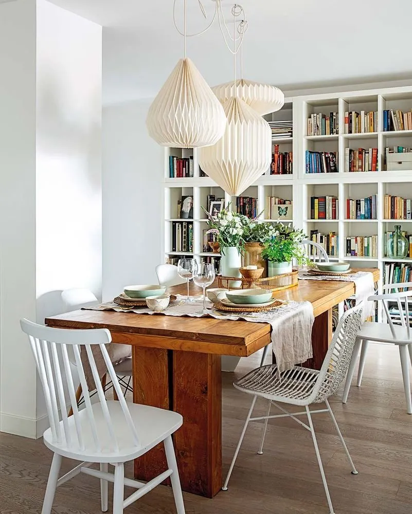 照片:北欧风格厨房和餐厅、客厅、卧室、普罗旺斯与乡村风格、混合风格、装饰与DIY、公寓、西班牙、白色、马德里、Turquoise、4人或以上、超过90平方米、如何装饰明亮公寓 – 我们网站上的照片