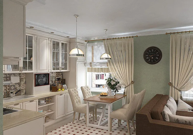 照片：厨房和餐厅风格，网站上的照片