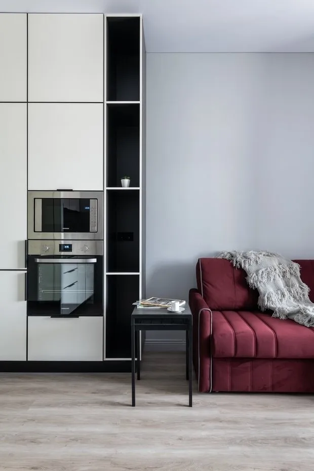 Foto: estilo minimalista, apartamento pequeño, estudio, hasta 40 metros cuadrados, viviendas compactas, ideas para estudio – fotos en nuestro sitio web