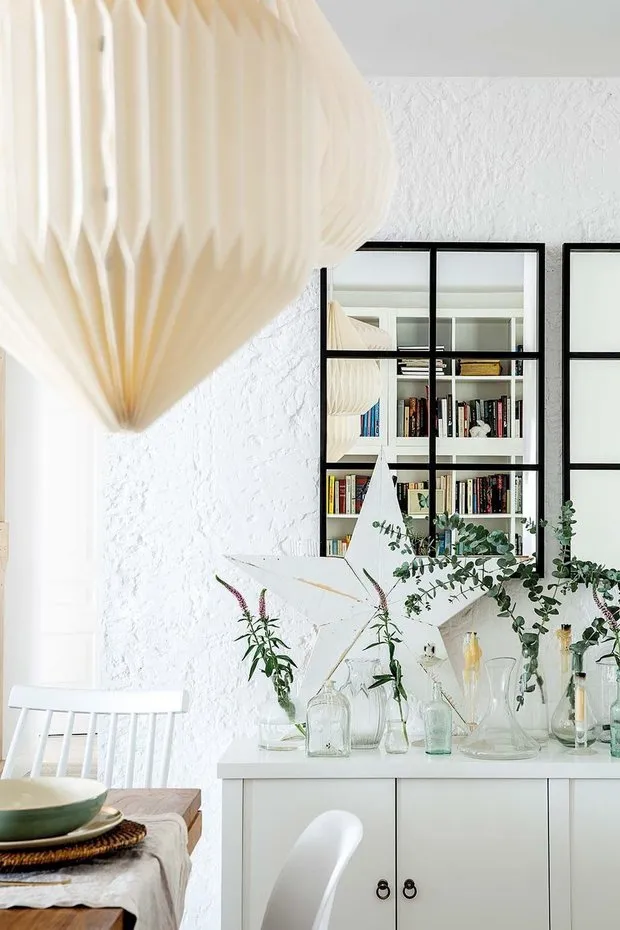 照片:北欧风格客厅、厨房和餐厅、卧室、普罗旺斯与乡村风格、混合风格、装饰与DIY、公寓、西班牙、白色、马德里、Turquoise、4人或以上、超过90平方米、如何装饰明亮公寓 – 我们网站上的照片