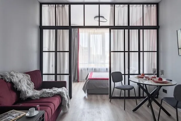 Foto: estilo minimalista, apartamento pequeño, estudio, hasta 40 metros cuadrados, viviendas compactas, ideas para estudio – fotos en nuestro sitio web