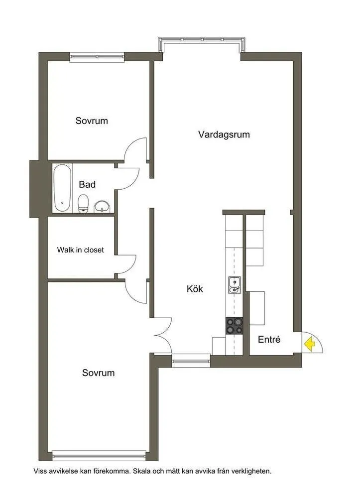 Photo : Plans en style , Classique, Décoration d'intérieur, Appartement, Suède, Blanc, Rouge, Gris, 2 chambres, Plus de 90 mètres – photo sur notre site