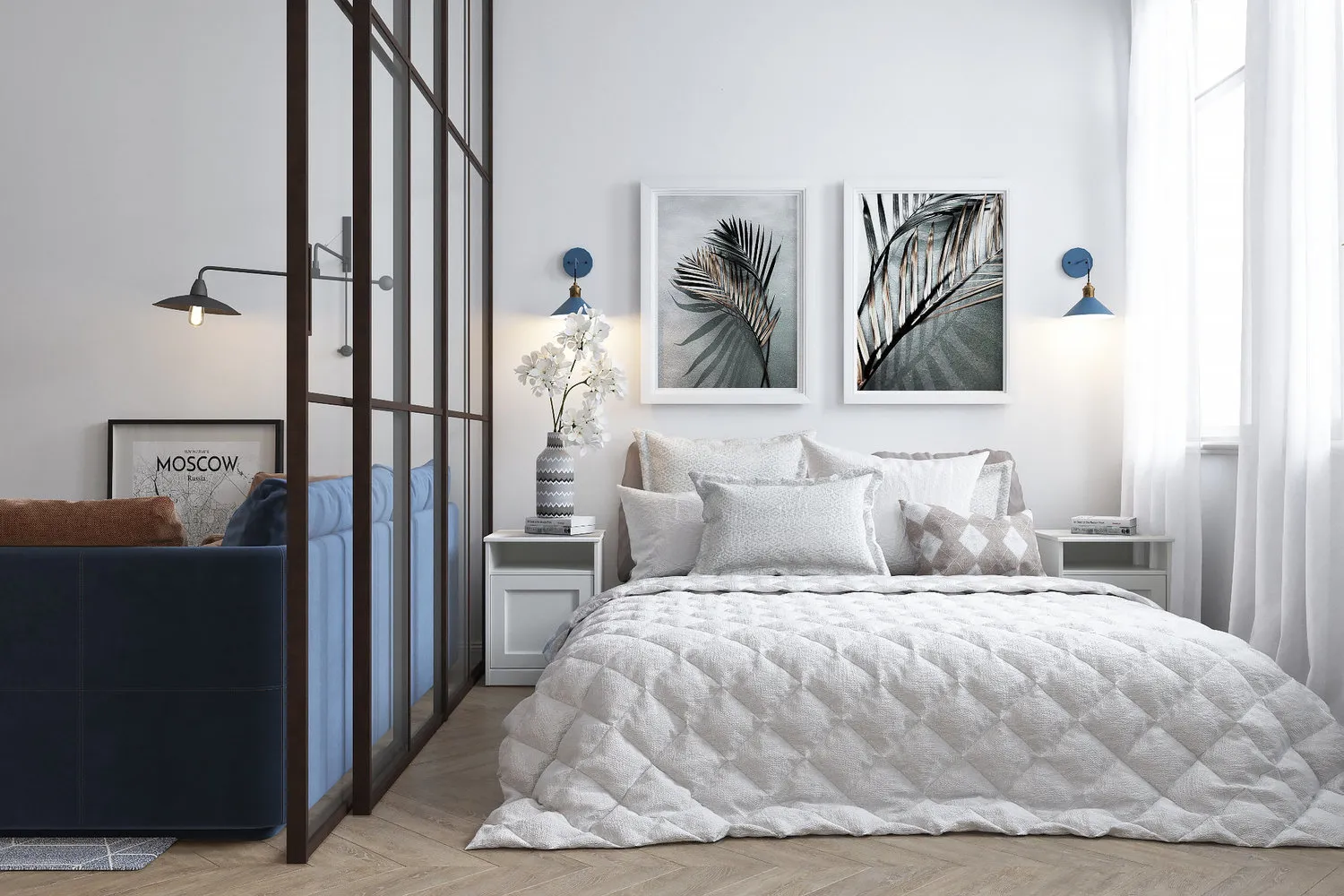 照片:斯堪的纳维亚风格卧室,指南,斯维特拉娜·加夫里洛娃,娜塔莉亚·普罗佐尔金娜,玛丽娜·梅伦科娃,Lauri Brothers,叶卡捷琳娜·乌兰诺娃 – 我们网站上的照片