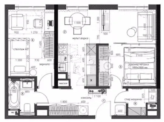 Фотография: в стиле , Современный, Квартира, Проект дня, 3 комнаты, 40-60 метров, Лина Князева, Виктория Тозлян – фото на нашем сайте