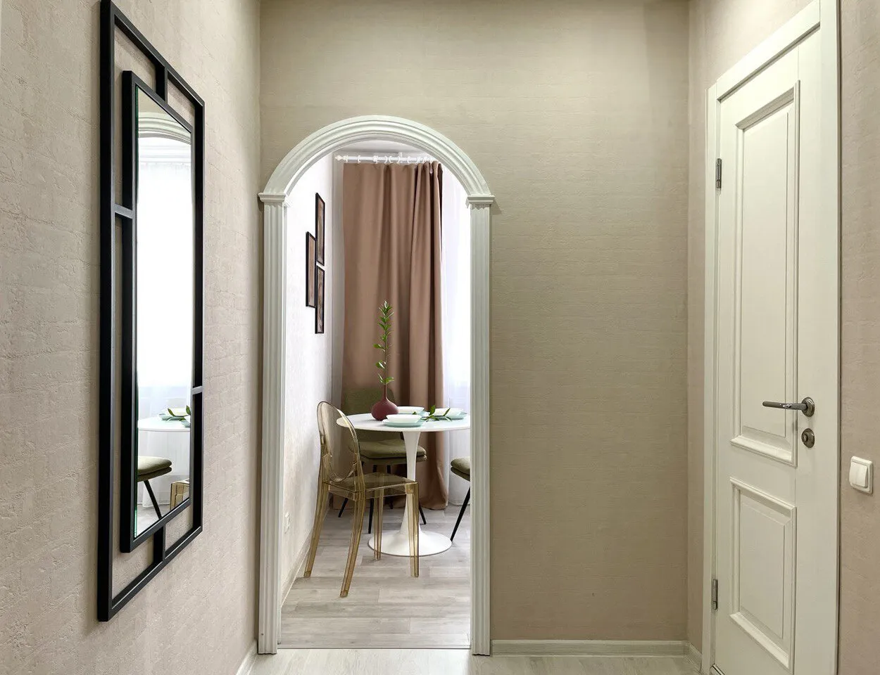 Photo : style moderne, appartement compact, appartement, rénovation, Nijni Novgorod, immeuble panel, 1 pièce, jusqu'à 40 mètres, Olga Bazarova – photo sur notre site