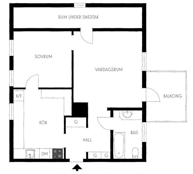 Фотографія: Планування в стилі , Скандинавія, Сучасний, Квартира, Поради, Мінімалізм, 40-60 метрів – фото на нашому сайті