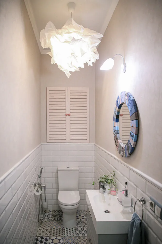 Foto: Baño en estilo moderno, Apartamento, Proyecto del día, Región de Moscú, Edificio monolítico, 3 habitaciones, 60-90 m², Zhukovski, María Chikunova – foto en nuestro sitio web