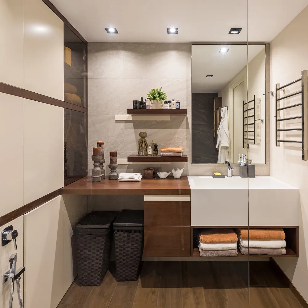 Photo: Bathroom in Modern Style, Apartment, Weekly Project, Moscow, Monolithic House, 3 Rooms, 60-90 Square Meters, Tatiana Brimmer, Wellton Park – photo on our website