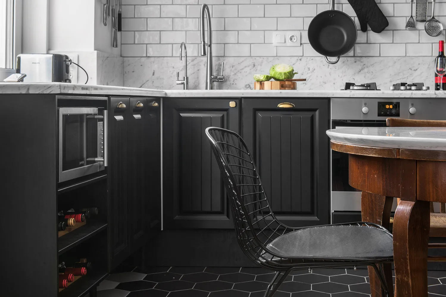 Photo: Kitchen and Dining Room in Loft Style, Modern, Apartment, Weekly Project, Moscow, Maxim Tikhonov, m2project, Stalin-era, 2 Rooms, 40-60 Square Meters – photo on our website