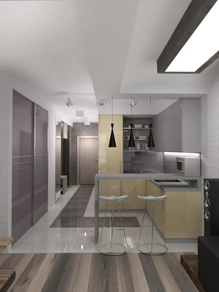 Фотографія: Кухня і столова в стилі Сучасний, Прихожа, Лофт, Квартира, Студія, Дім, Декор, Поради, Білий, Чорний, Червоний, Сірий, Коричневий, 1 кімната, 2 кімнати, 3 кімнати, енциклопедія_декор – фото на нашому сайті