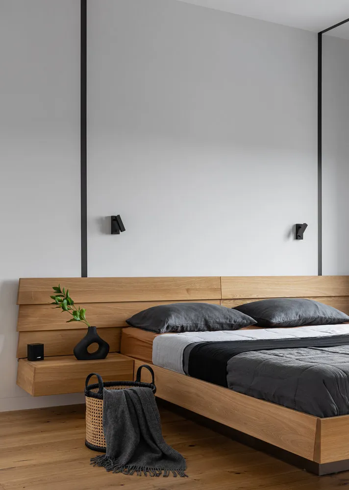 Foto: Dormitorio en estilo moderno, Apartamento, Minimalismo, Proyecto de la semana, Moscú, 2 habitaciones, 60-90 metros, Ekaterina Zhukova – foto en nuestro sitio web