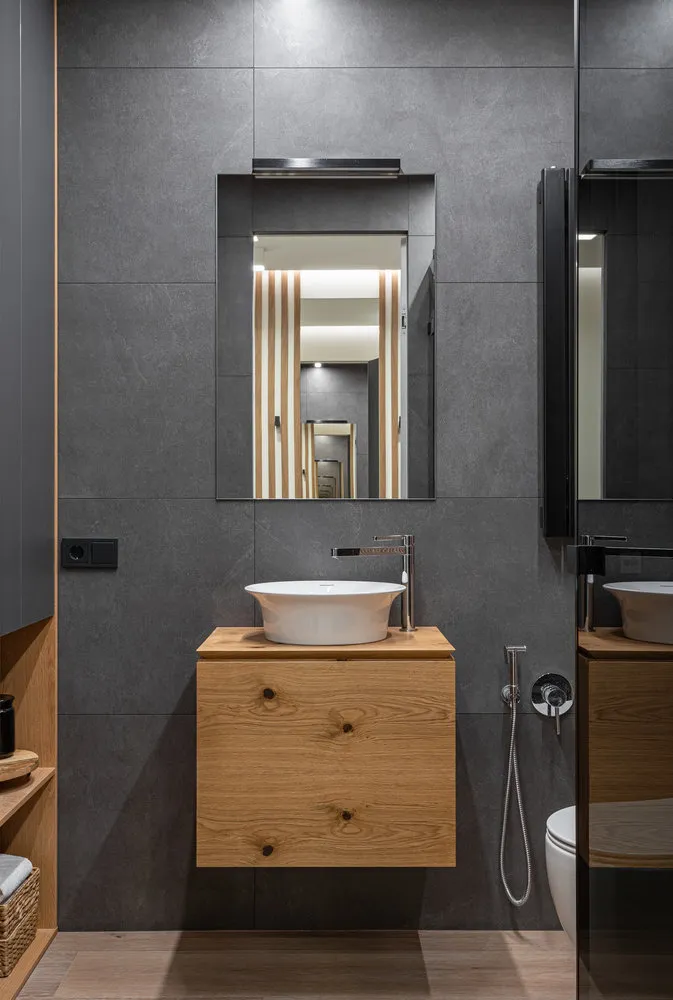 Foto: Baño en estilo moderno, Apartamento, Minimalismo, Proyecto de la semana, Moscú, 2 habitaciones, 60-90 metros, Ekaterina Zhukova – foto en nuestro sitio web