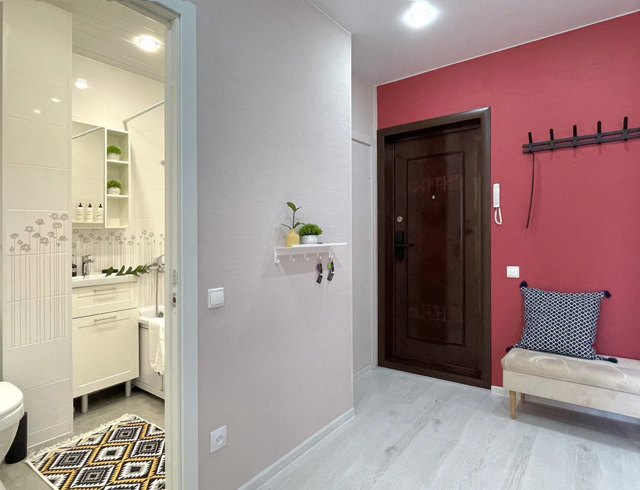 Photo : style moderne, appartement compact, appartement, rénovation, Nijni Novgorod, immeuble panel, 1 pièce, jusqu'à 40 mètres, Olga Bazarova – photo sur notre site